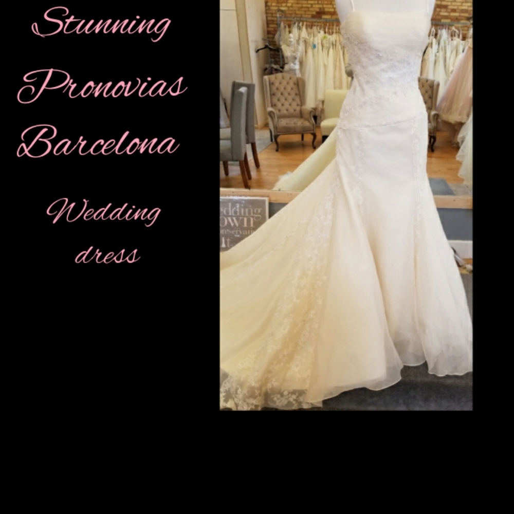 STUNNING LUXURY Brand PRONOVIAS BARCELONA wedding gown